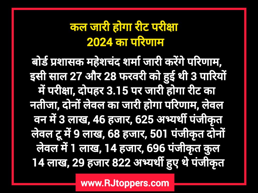 REET Result 2025 Latest News